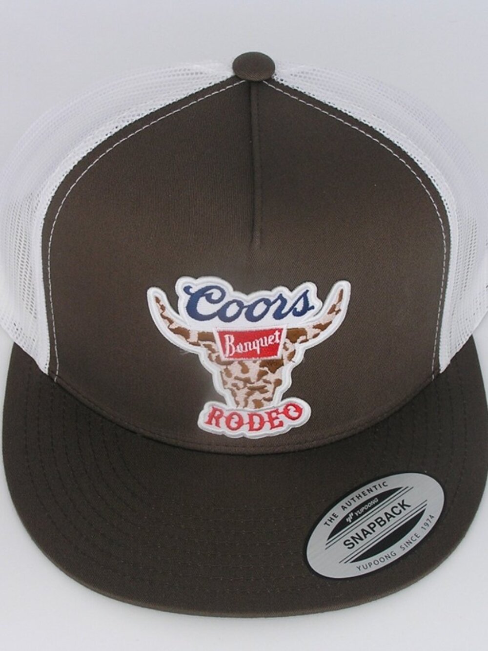 Coors Coors Rodeo Patch Trucker Hat Yupoong/YP Classic 6006 Snapback Brown/White